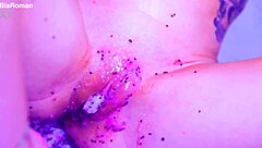 bare toes smash juicy fruit so close up