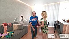 i watch curly blonde suck dick then take it pink