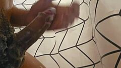 Shower solo masturbation strokes cock to climax part 2