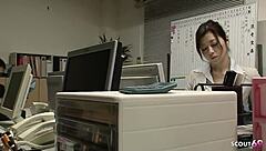 Japanese Office Lesbian Seduces Co-Worker for Uncensored Cock Ride