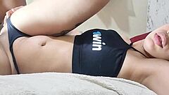 moreno devours skinny girl's pussy then fucks her hard