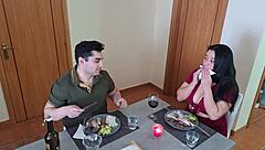 Chubby white guy seduces latina curves wildly