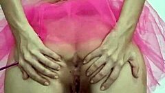 sexy petite fairy strips teases shakes ass with natural tits in homemade solo play