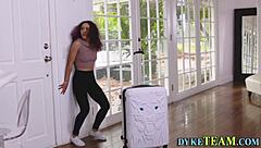 Suggestive Busty Milf Strapon Teases Lesbian Babe's Tight Holes Intensely