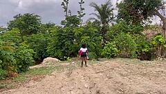 chubby girlfriend's big ass worshipped deep in forest adventure