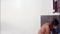 cute curvy latina cooks naked in kitchen showing huge ass