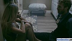 Sexy blonde jessa rhodes deepthroats big cock before pussy pounding