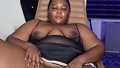 lonely ebony housewife mara squirts hard in solo toy play