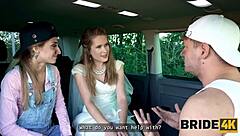 Slutty Bride Exposes Perfect Tits Pussy to Strangers on Wedding Day