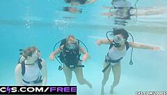 blonde bikini vixen traps rival in steamy underwater revenge mess