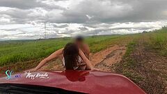 couple fucks outdoors with cars watching every thrust