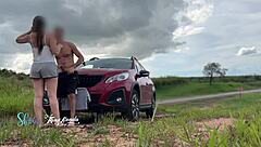 couple fucks outdoors with cars watching every thrust