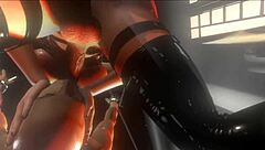 busty futa mistress in latex double penetrates and cums multiple times