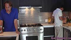 two teens beg old man for hardcore blowjob facial cumshots