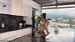 I'm thrilled by Belinda Pink's first interracial DP milk erotic show