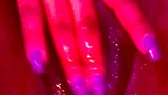 ebony beauty fingers pussy to explosive orgasm tease