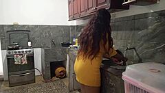 Latina removes stepbro penis bait kitchen luxurious homemade blowjob