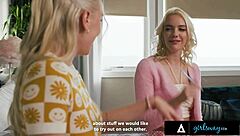 Horny kenna james sucks dildo during strap-on doggy spitroast from kay lovely