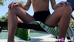 Petite Blonde Milf Poses Naked Exposing Hot Ass And Tits Outdoors