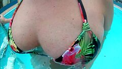 husband films wife's thrilling public pool threesome