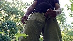 Public Park Jerkoff Cum Explodes Everywhere