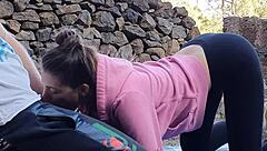 18yo Brunette Teen Rides Monster Cock Outdoors