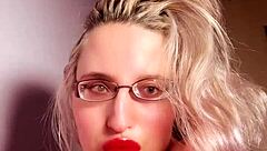 my perfect red lips in glossy lipstick make you my findom slave jerk off now