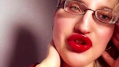 my perfect red lips in glossy lipstick make you my findom slave jerk off now