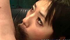 oily azusa nagasawa deepthroats two loads in uncensored jav threesome