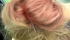 glasses streetwalker gulps cum after deepthroat mouth creampie