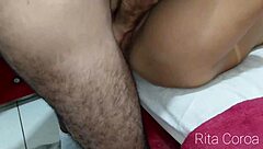 mature milf gets pounded by husband's cousin on marital bed