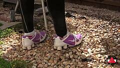 Strutting in sneakers outdoors 👟🌿