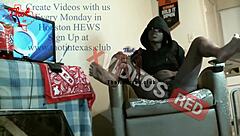 ebony milf strokes pussy during intense drilling