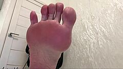 Milf Strips Ripping Clothes for Foot Fetish Tease