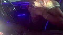 Ebony Amateur Sucks Big Black Cock in Public Car