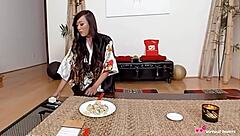 venus lux rides your cock pov in bareback shemale action