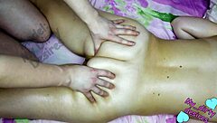 Mature latina milf's oiled big ass massage anus fondle