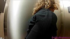 check out this babe pissing on dirty feet then fucking in public bathroom