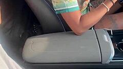 Ebony Amateur Sucks Big Black Cock in Public Car
