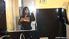 hot babe films flashing bent over public doggystyle pov