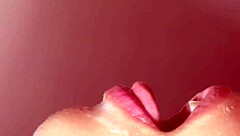 Cute close-up blowjob ends in massive facial cumshot