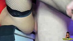 seductive red dress heels tempt neighbor into rough doggystyle