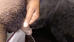 in the indian bathroom a massive black cock unleashes hot piss