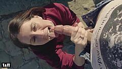 outdoor thrill as amateur deepthroats stranger's cock hungrily