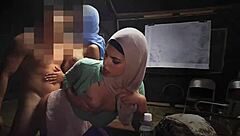 petite teen blowjob under desk then tight anal first time