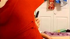 hot babe messes around riding my monster cock hard