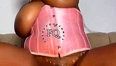 Oh Fuck, Ebony Teen Slams Huge Rainbow Dildo Between Big Boobs!