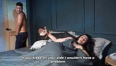 big ass beauty tempts bed share after trip oops?