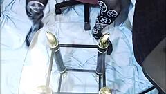 Sexy emo tranny laps up her own sticky cum after intense solo orgasm blast