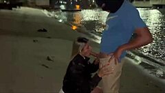 wife cheats beachside doggystyle cumshot on husband's friend